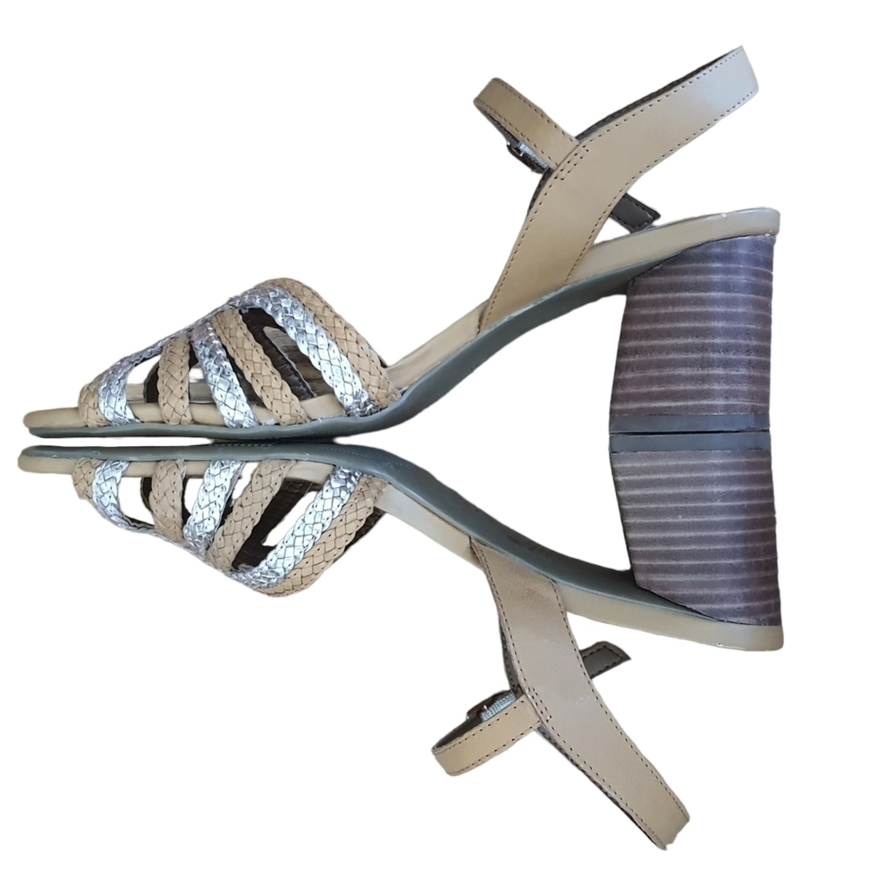 NATURALIZER Kingston Braided Block Heel Sandal, Size 9M, Tan Mutli - Picture 6 of 9